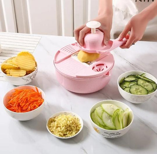 Multifunctional Kitchen Salad Utensils, Vegetable Chopper, Carrot Potato, Hand Crusher, Cook Tools, Green, Blue, Pink, 1Pc