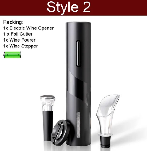 Electric Wine Opener for Beer, Corkscrew, Battery Bottle Opener, Foil Cutter, Kitchen Bar Can Opener